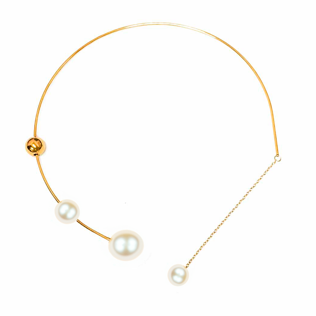 Gargantilla dorada con Perlas