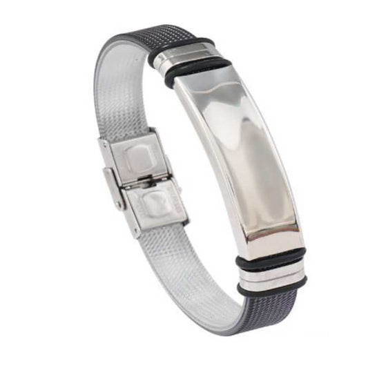 Brazalete grueso con placa combinado