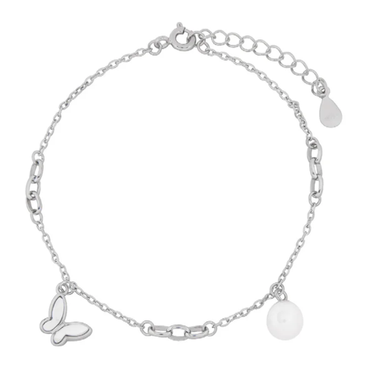 Pulsera mariposa con perla