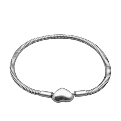 Pulsera plateada para Charms y Dijes