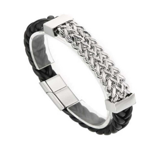 Brazalete con tejido plateado
