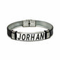 Brazalete grueso con placa combinado